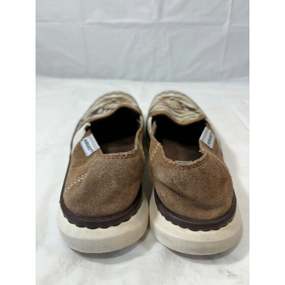 Ariat Tan Diamond Aztec Ryder Casual Flat Slip On Shoe Size 6.5 B - Picture 3 of 12